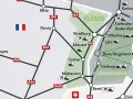 Karte zeigt die Anreise nach Rust/Ringsheim, mit Hinweisen zu Europa-Park und Rulantica.